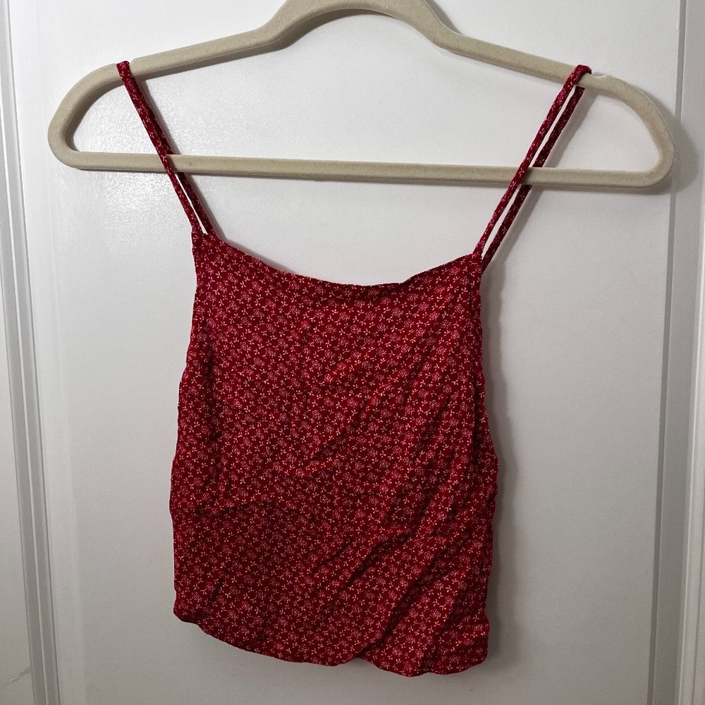 Brandy Melville Red Floral Tank Top